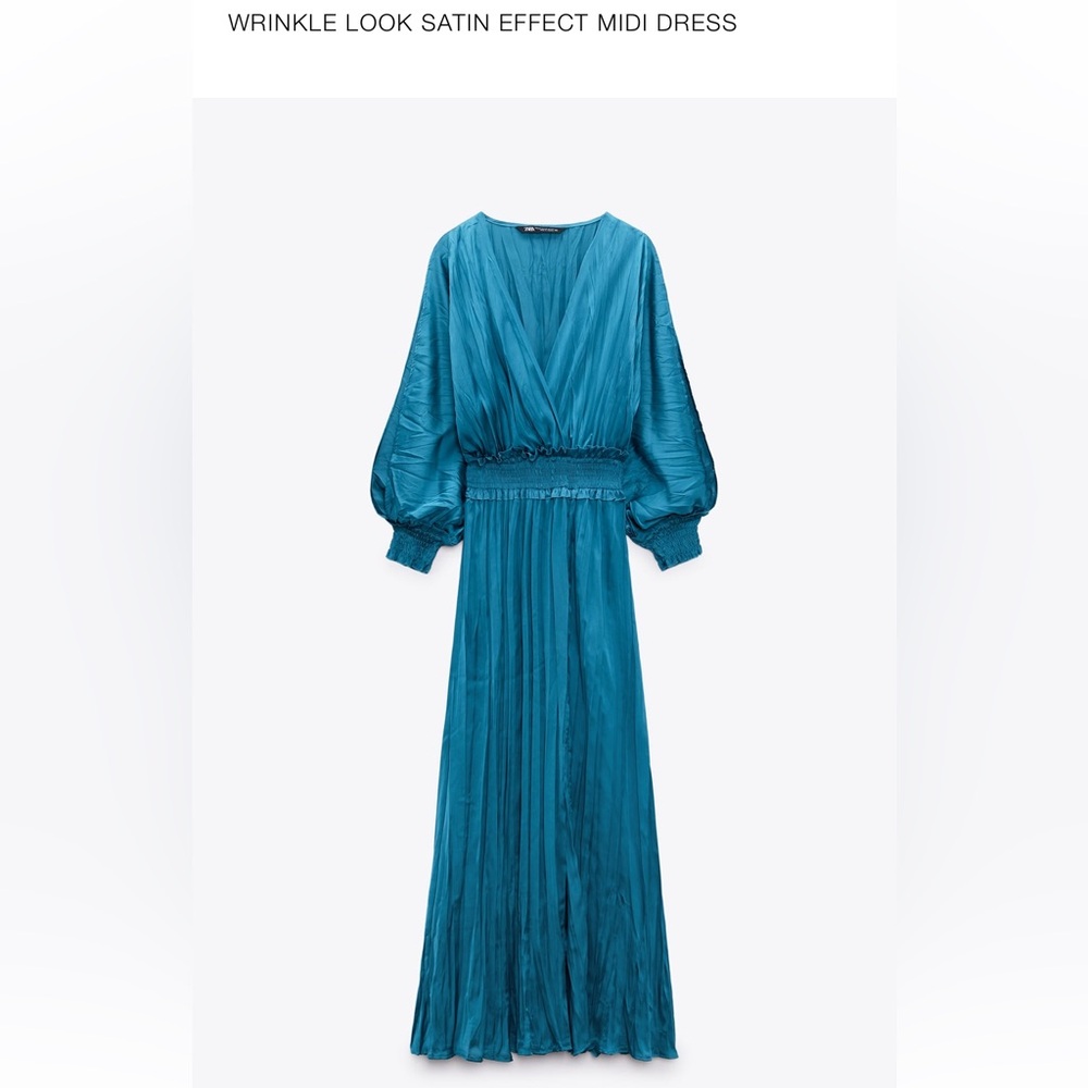 Zara satin crinkle effect dress